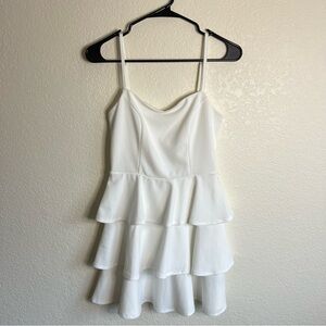 Row A Tiered White Mini Dress Small